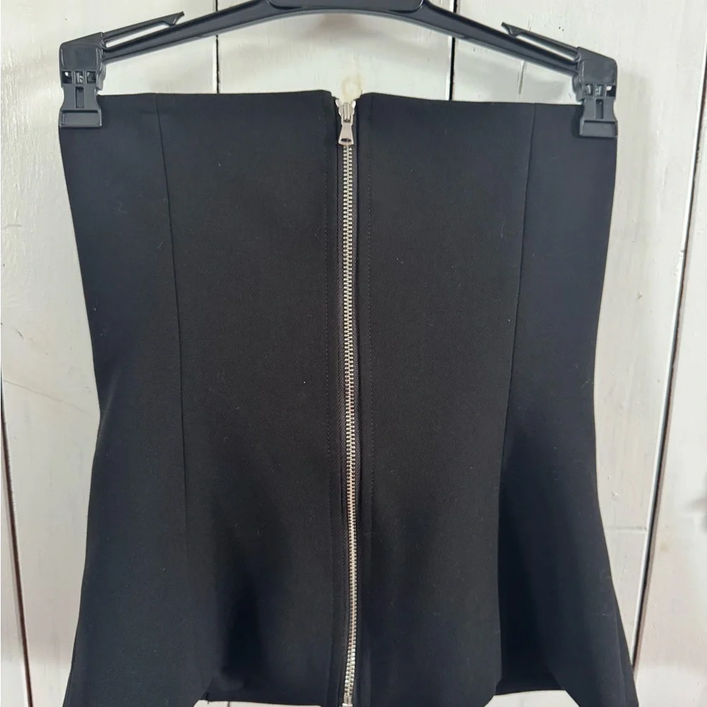 L'AGENCE.  strapless crystal-embellished woven bustier top - Picture 4 of 8
